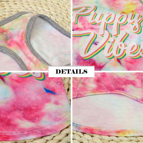 Shading Pink tie-dye Breathable Pet T-shirt